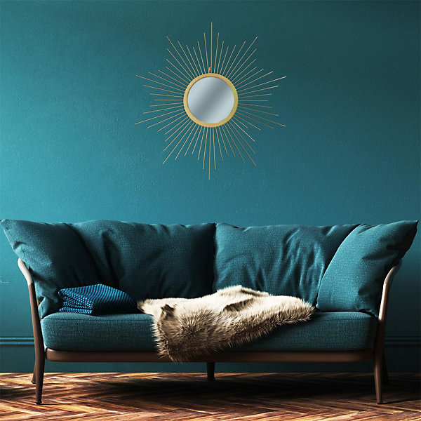 Miroir soleil en métal doré 66 cm