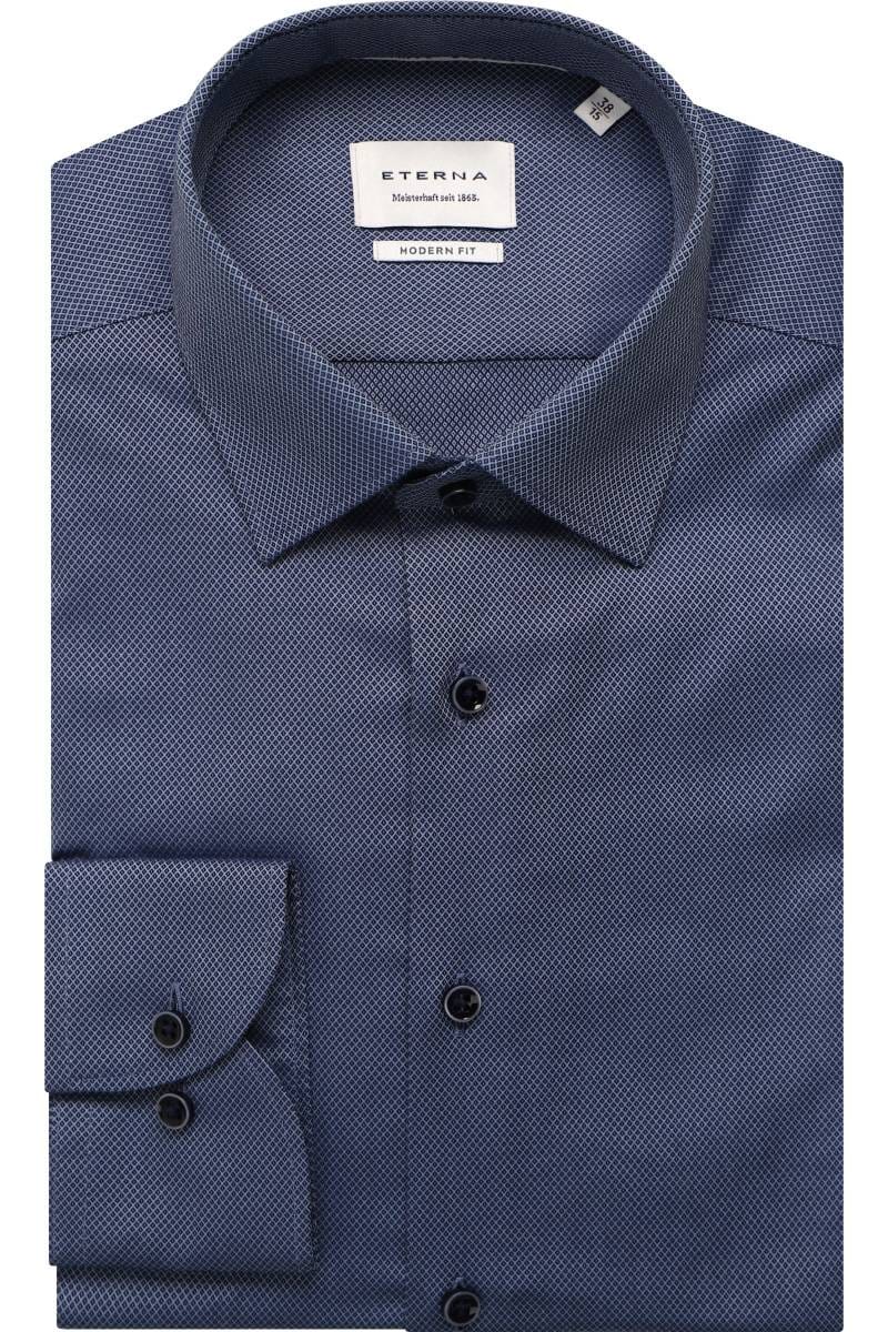 ETERNA Dynamic Cotton Modern Fit Hemd blau, Strukturiert