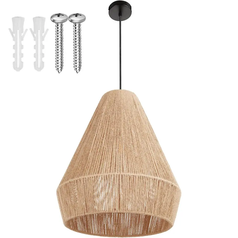 tectake Hanglamp Suri van jute in boho-stijl, 40W, Natuur
