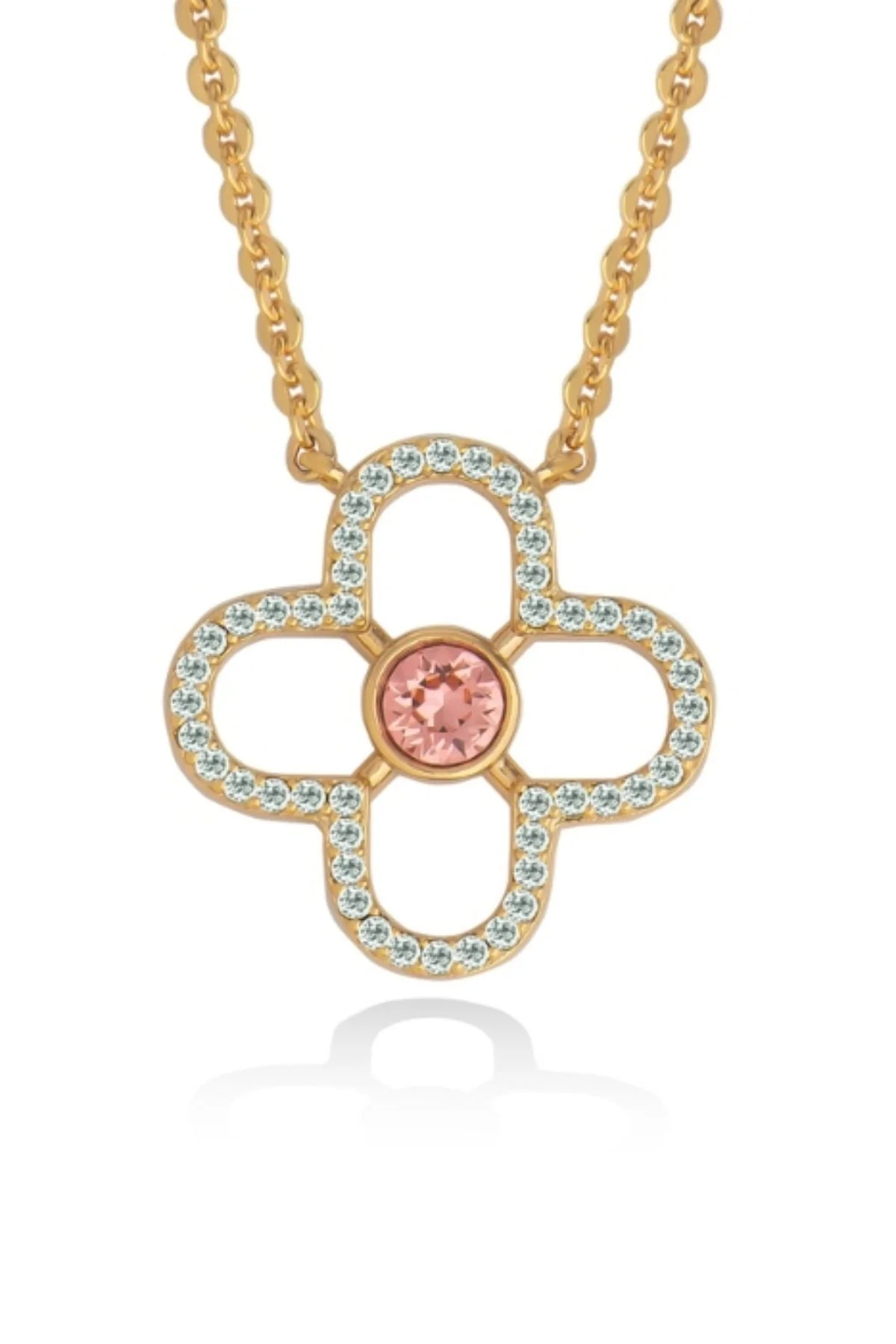 Le Fleur Collection Pink CZ Pendant Necklace