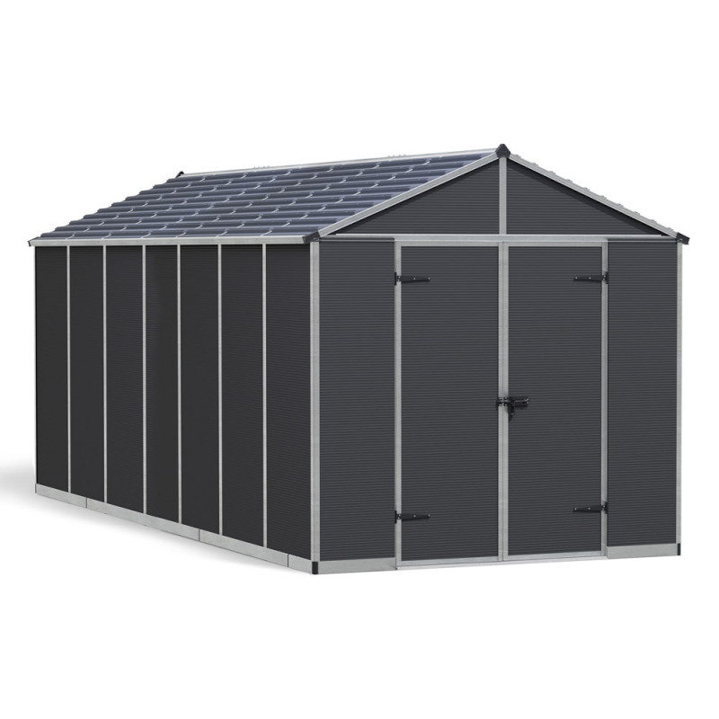 Abri de jardin en résine Rubicon gris 2,37 x 5,28 x 2,35 m CANOPIA