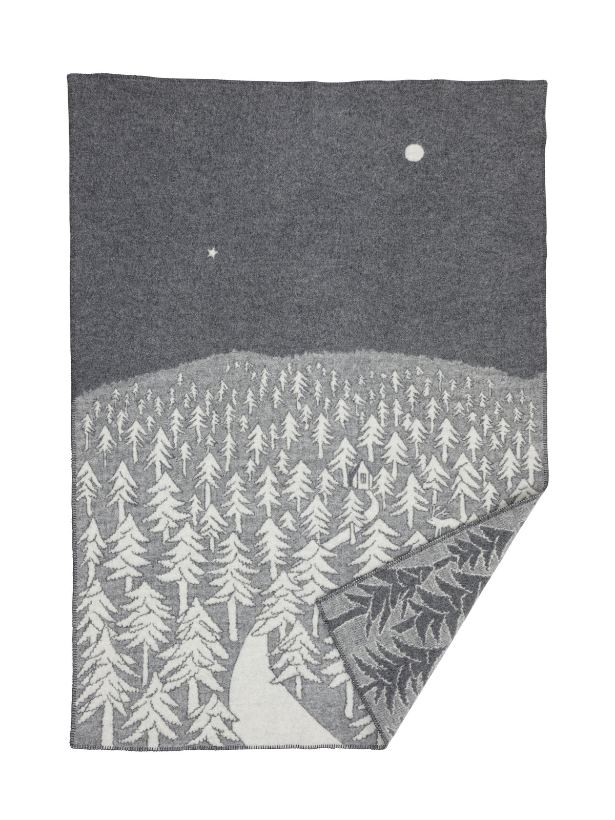 Klippan 100% wollen deken - House in the forest - grijs - 130x200cm