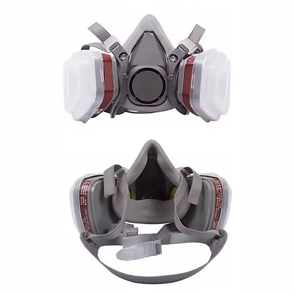 Masque de Protection 6200 PRO  - Demi-Masque avec Filtres et Lunettes, 8-en-1, Peinture, Chimie, Industrie