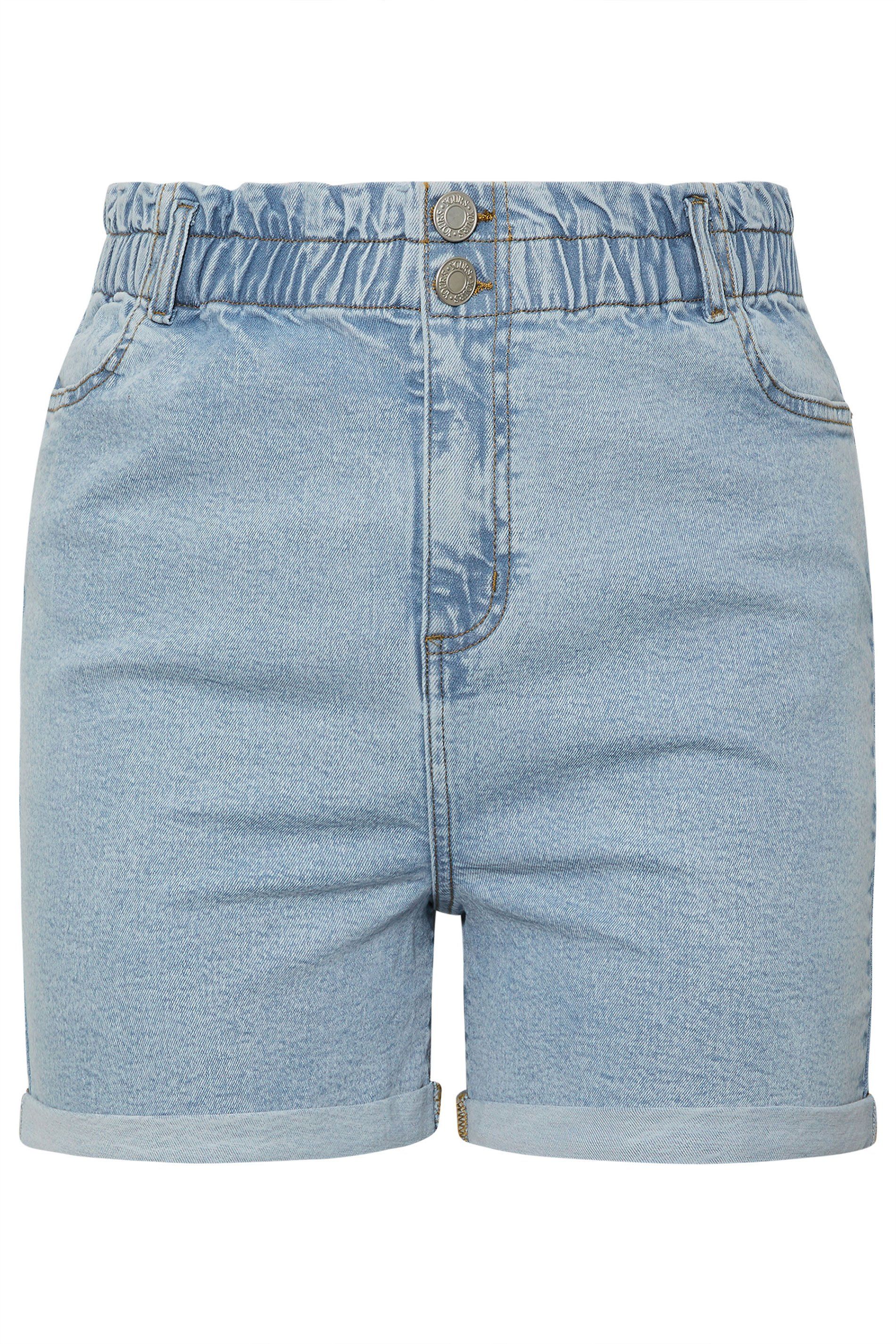 Yours Elasticated Waist Turn Up Denim Shorts