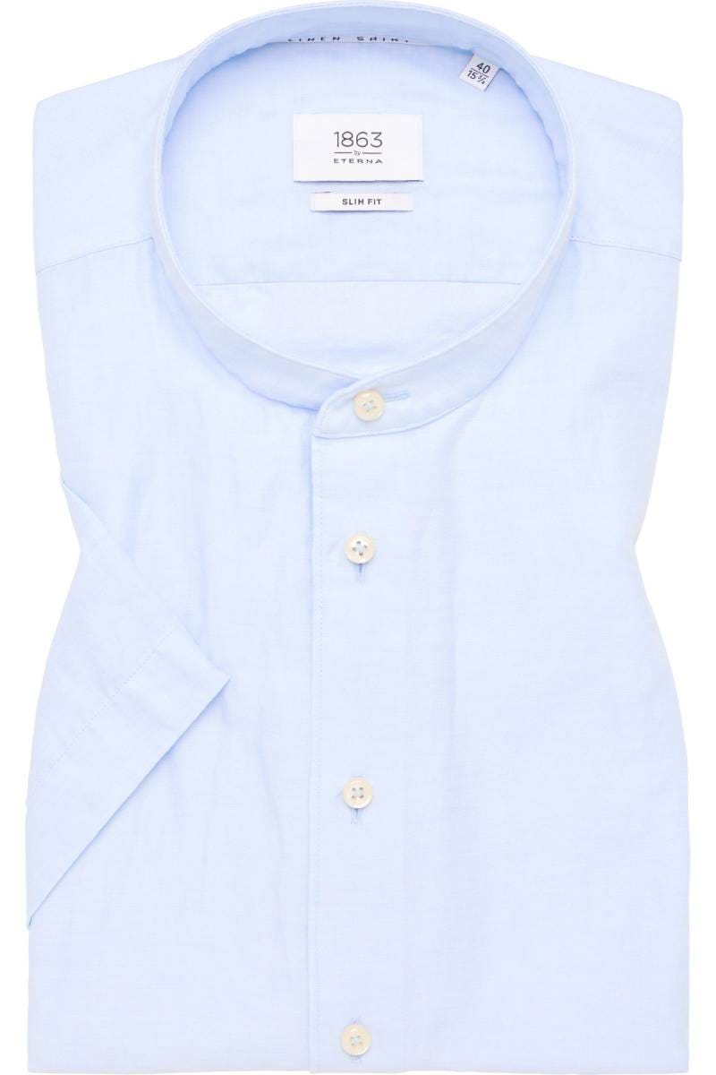 ETERNA 1863 Slim Fit Leinenhemd hellblau, Einfarbig