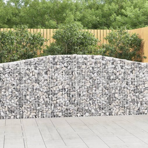 NNEVL Arched Gabion Baskets 3 pcs 400x30x100/120 cm Galvanised Iron
