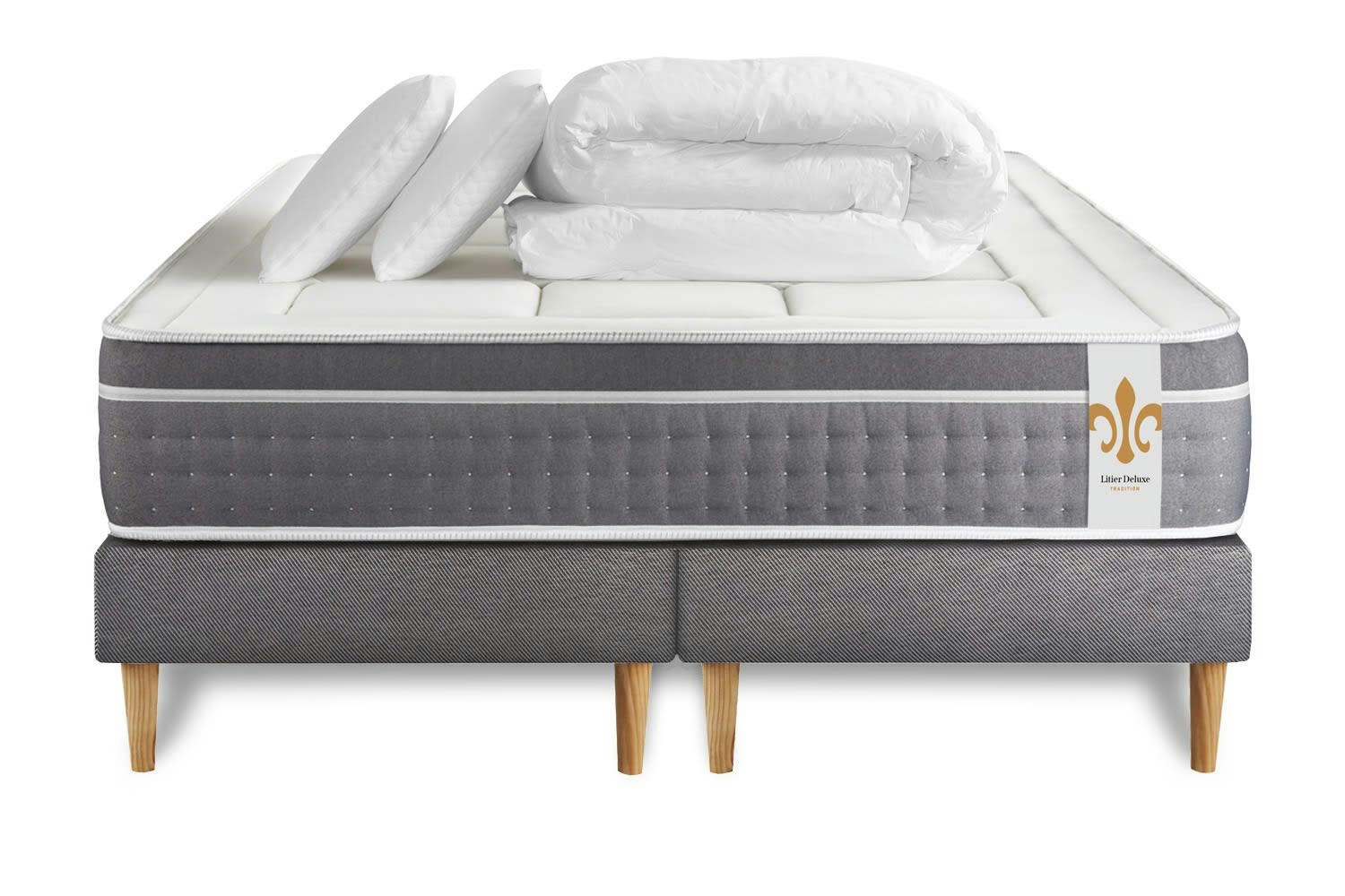 - Pack matelas sommier 180x200 oreiller couette