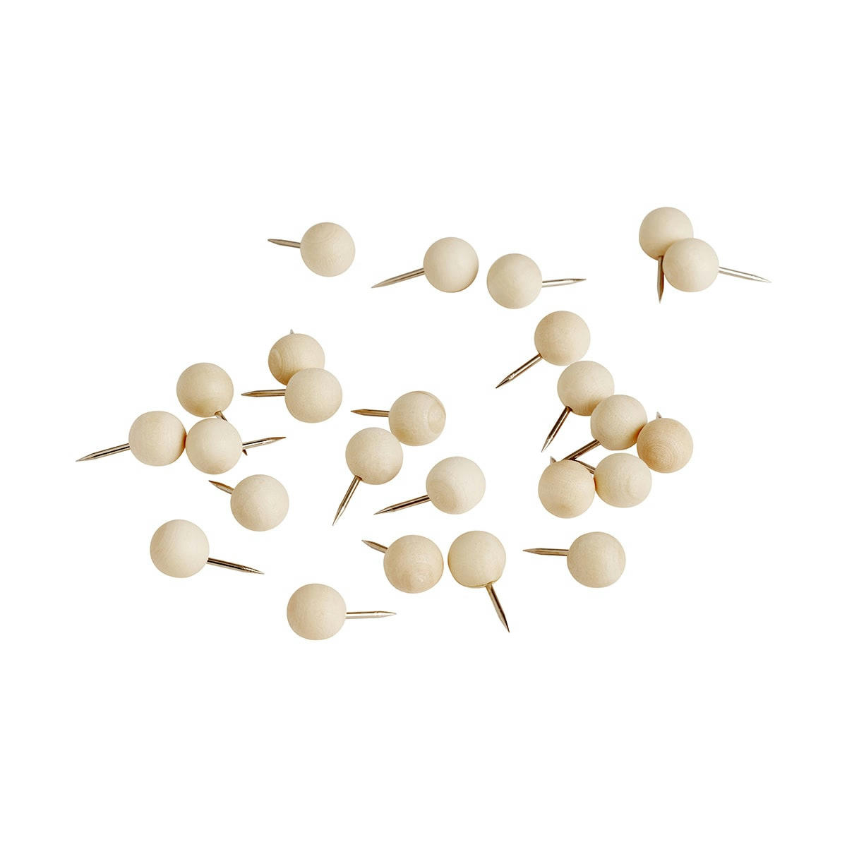 PIN - Lot de 2 épingles beige en bois Ø1xH2cm