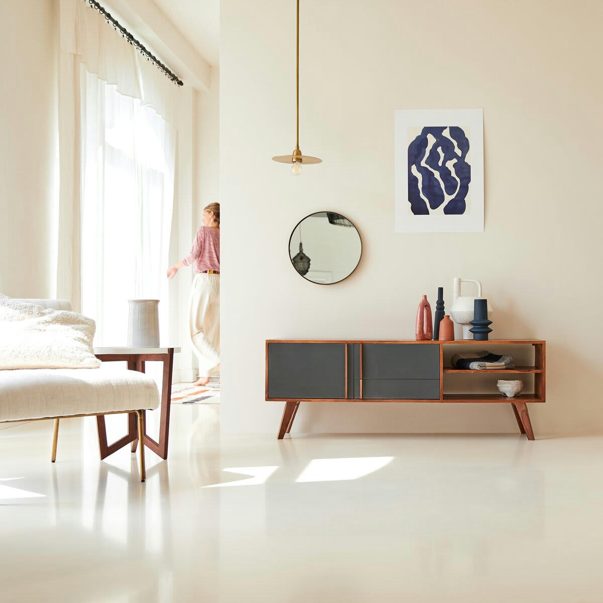 NIELS - Meuble TV en palissandre 150 cm