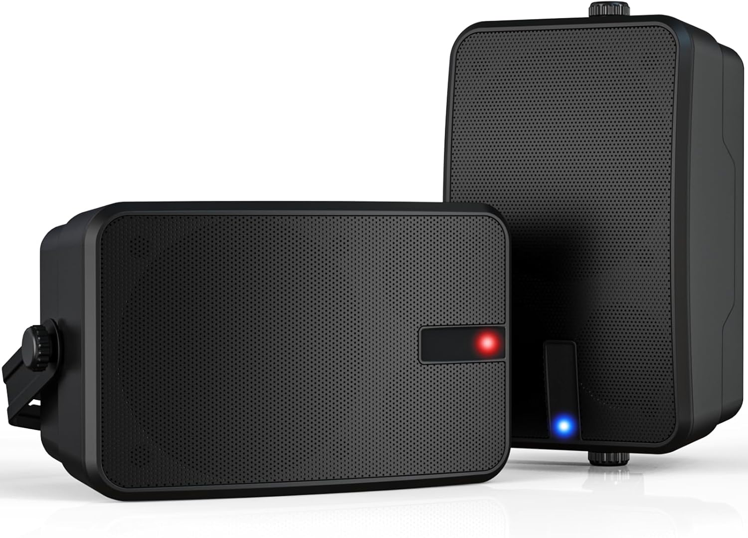 400W AC-Powered Outdoor Bluetooth Speakers | Wireless Sync 100+ Speakers | IPX5 Waterproof Wall Mount | for Party, Patio, Porch, Garage (Pair, Black)