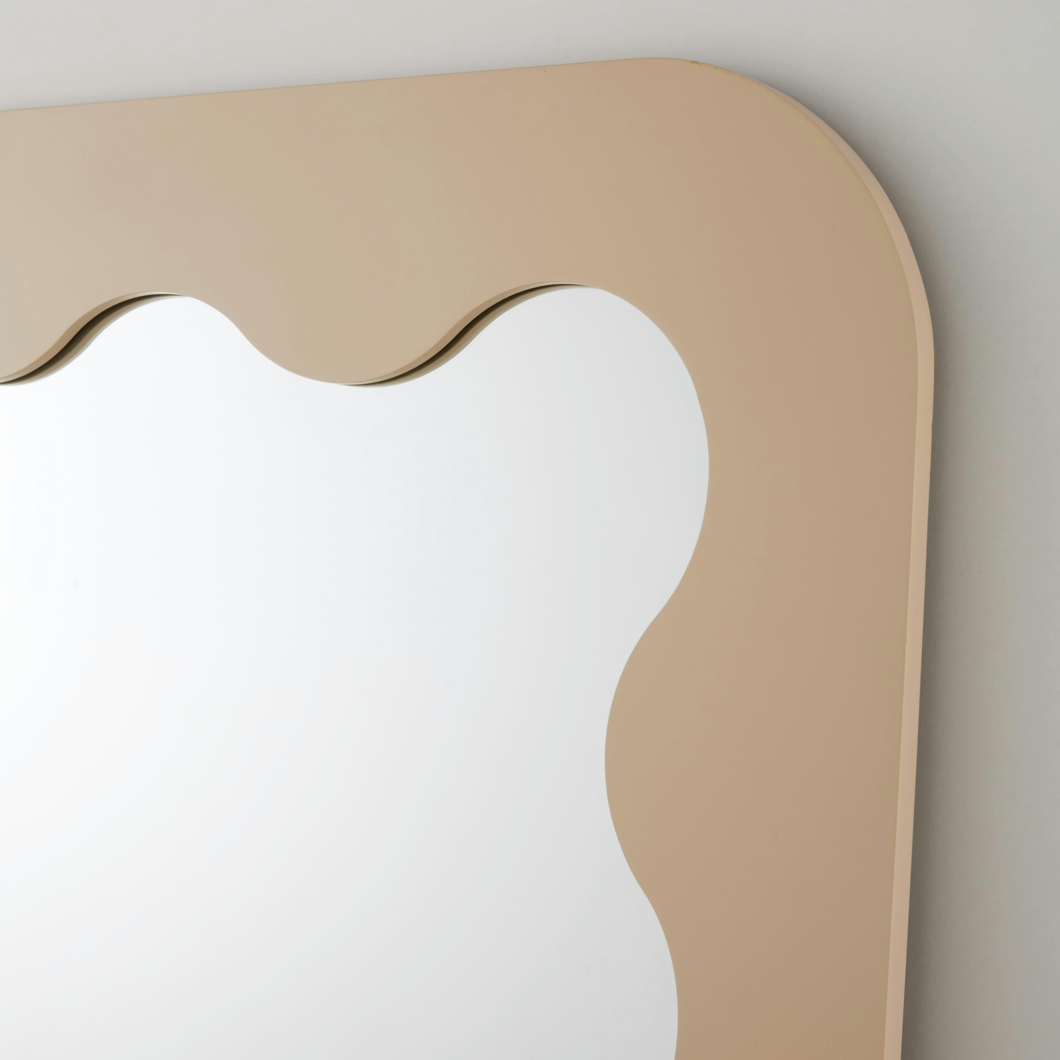 VICTOR - Grand miroir rectangulaire festonné rose 120x170