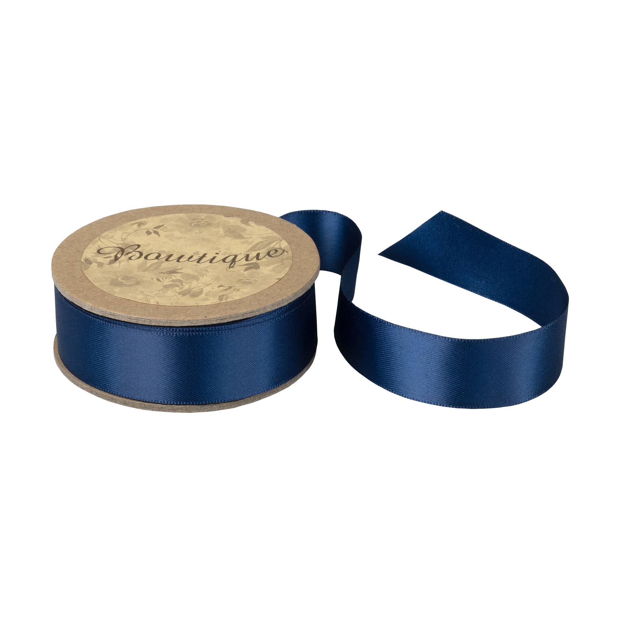 Navy Blue Double-Faced Satin Ribbon 18mm x 5m