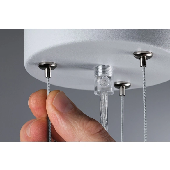 LED-Pendelleuchte, WD Volea Pendelabhängung Weiß/Silber Metall