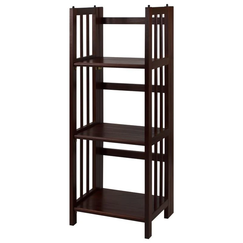 3-Shelf Folding 14-inch Wide Bookcase