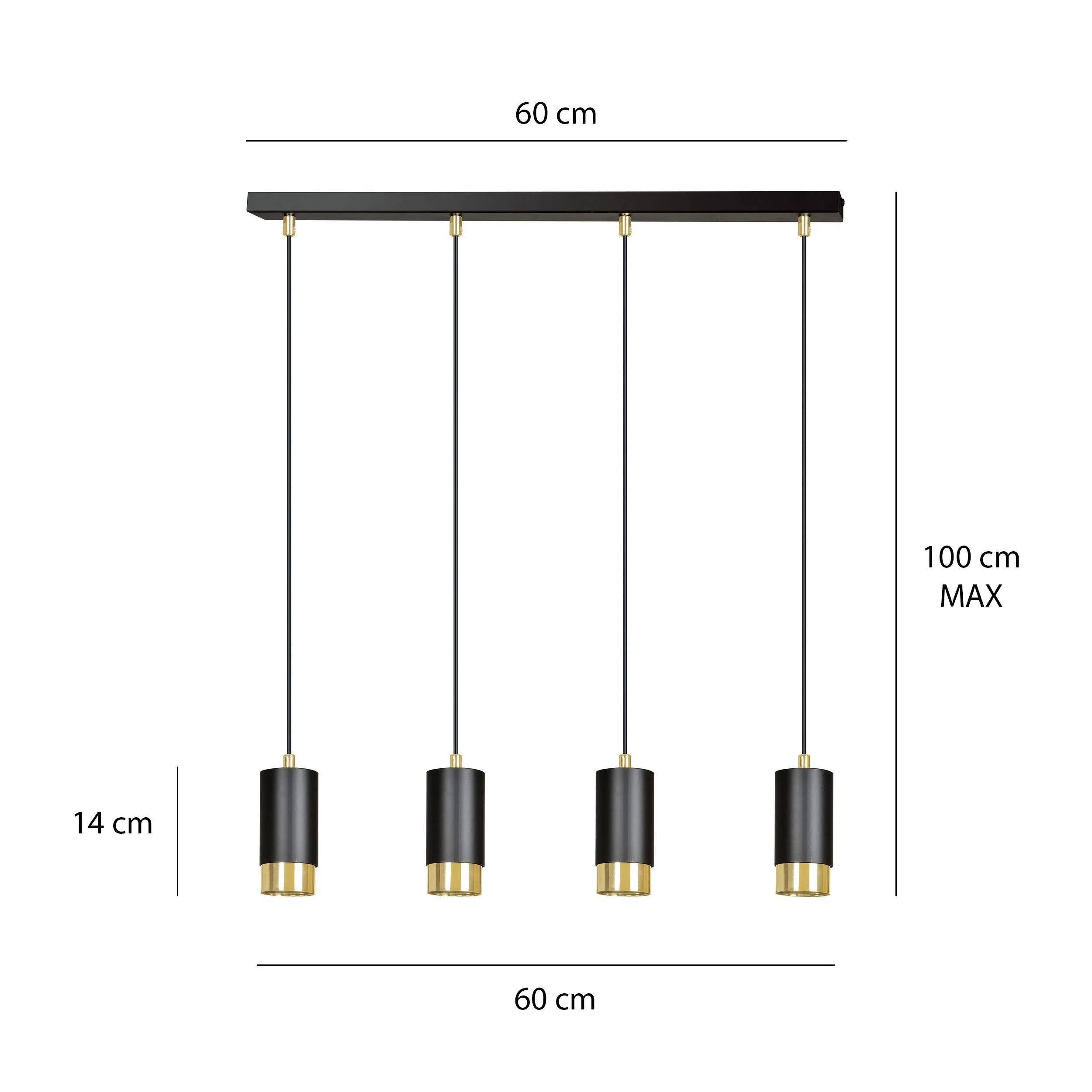 4-lichts hanglamp Kumiko