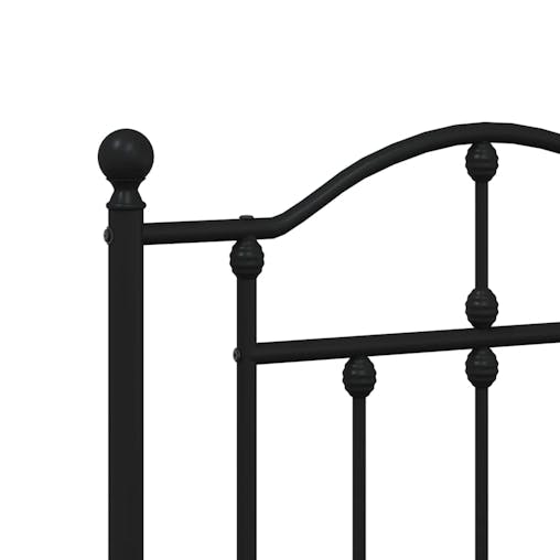 NNEVL Metal Bed Frame with Headboard Black 183x203 cm King
