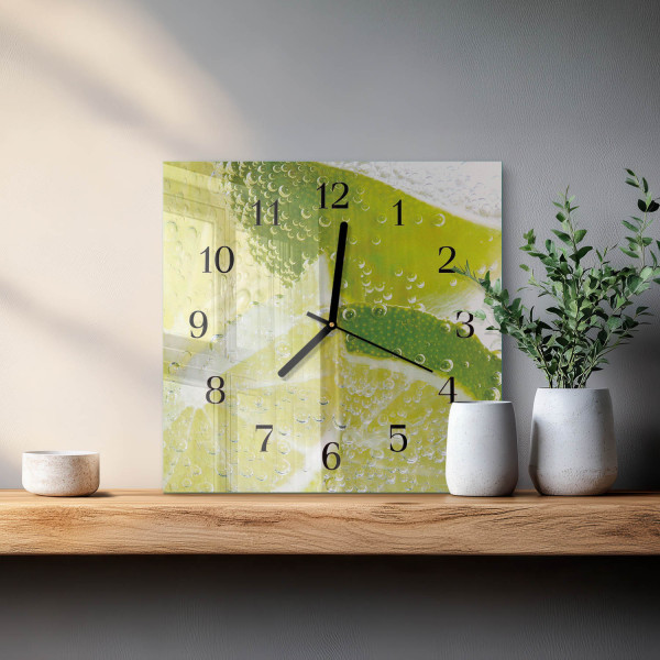 Zegar aqua 30x30 Woda Wapienna owoce lód świeżość napój plaster