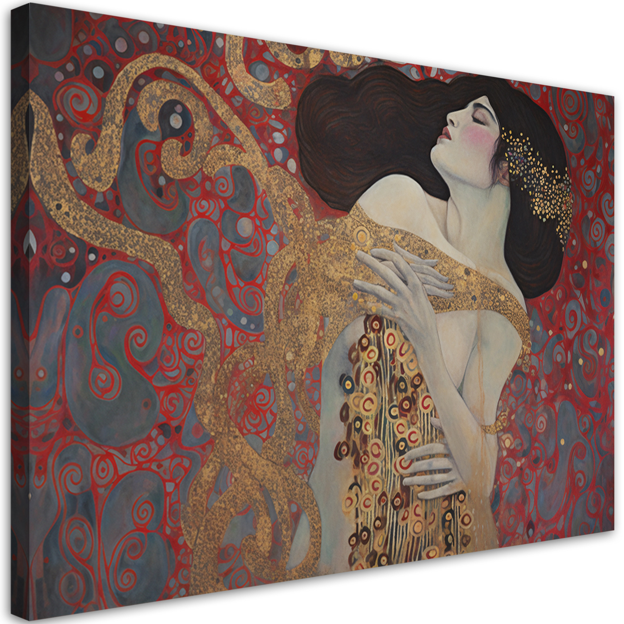Feeby Obraz na płótnie, Kobieta czerwona abstrakcja - G. Klimt 60x40