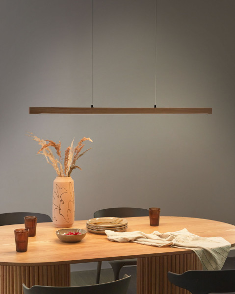 Lampa wisząca LED STEWARTS Ze ściemniaczem Drewno Jasnobrązowy