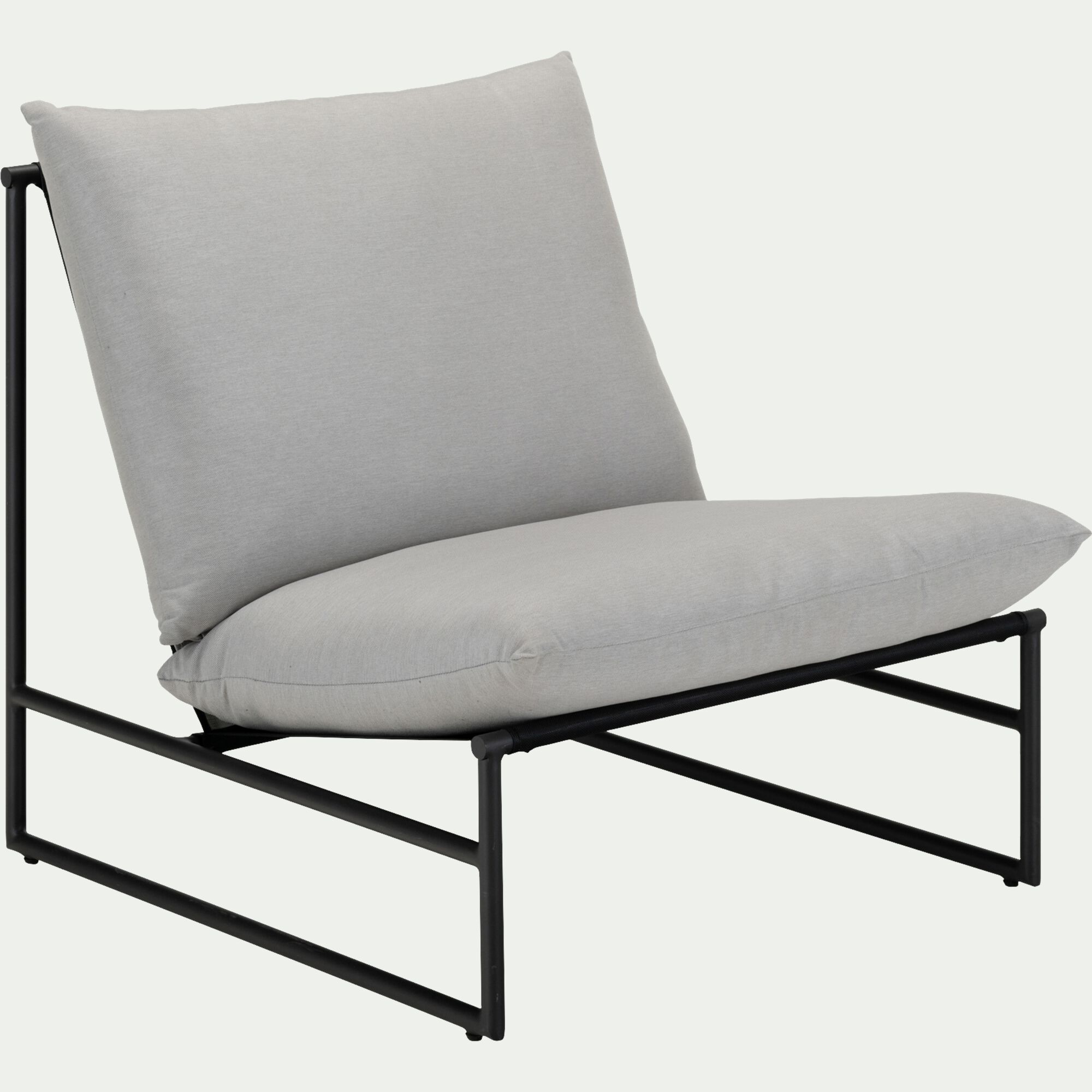 LANTA - Fauteuil de jardin en aluminium - noir