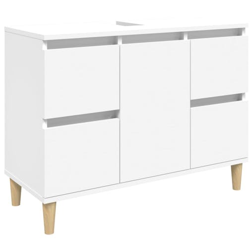 NNEVL Sink Cabinet White 80x33x60 cm Engineered Wood