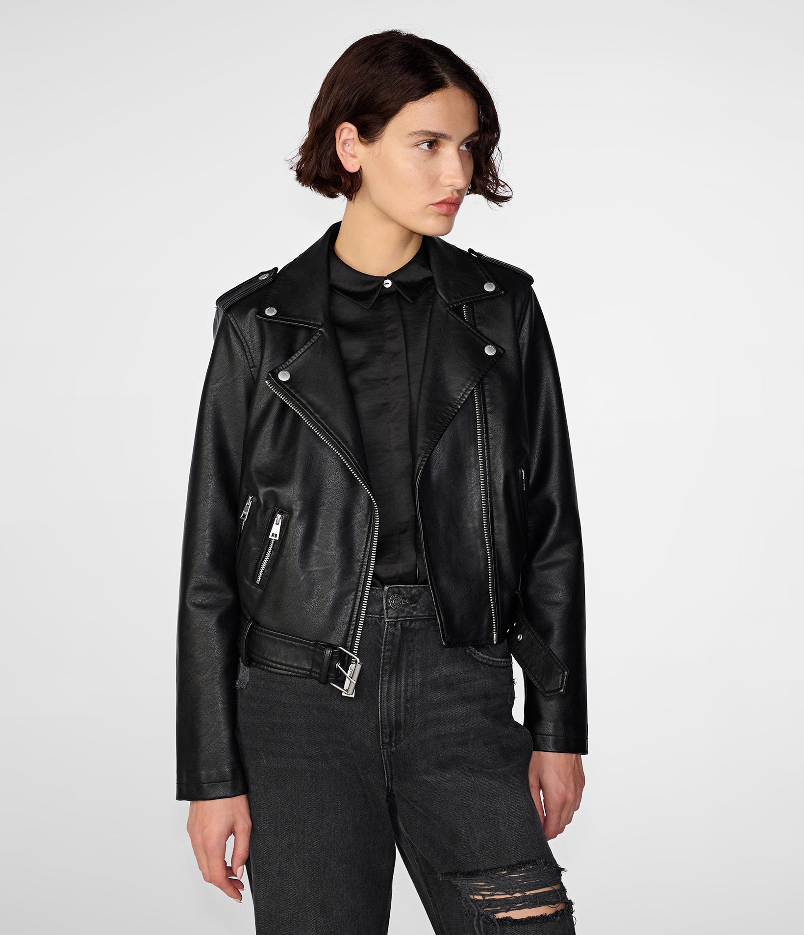 Faux Leather Moto Jacket