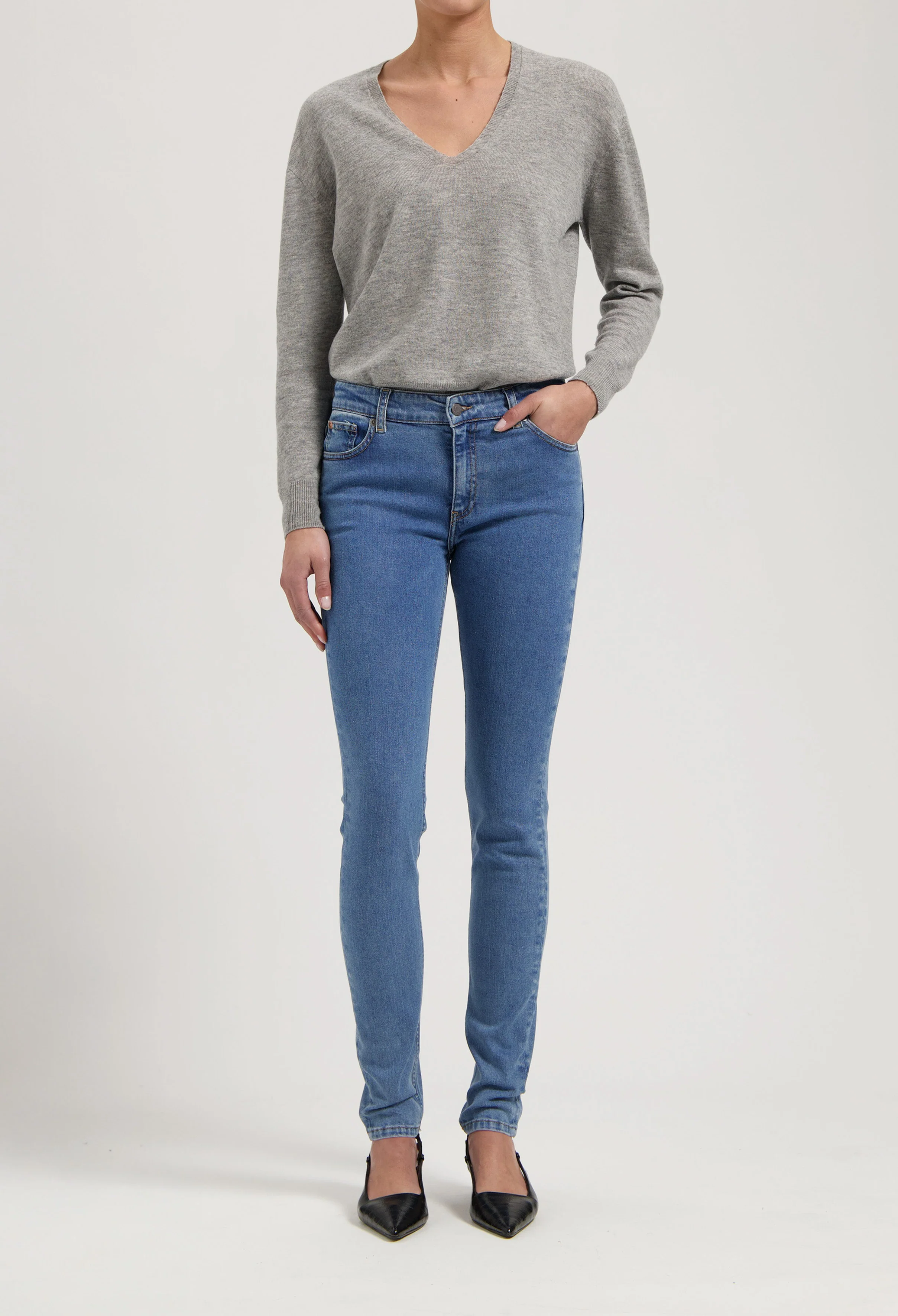 Skyler Mid Skinny - Stone Vintage
