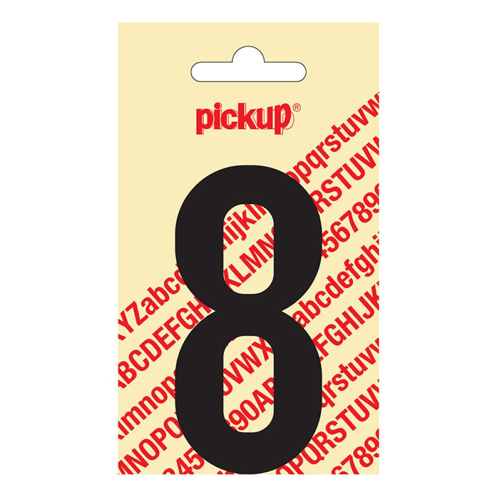 NUMMER PICKUP NOBEL 8 SVART 90 MM SELVKLEBENDE