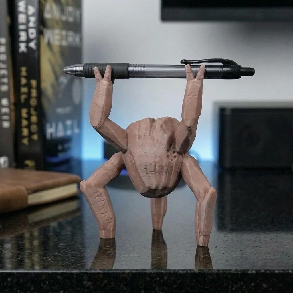 Alien Pen Holder Desk Organizer - Rocky Inspired Sci-Fi - Decor for Bookshelves & Desk Storage, Gift