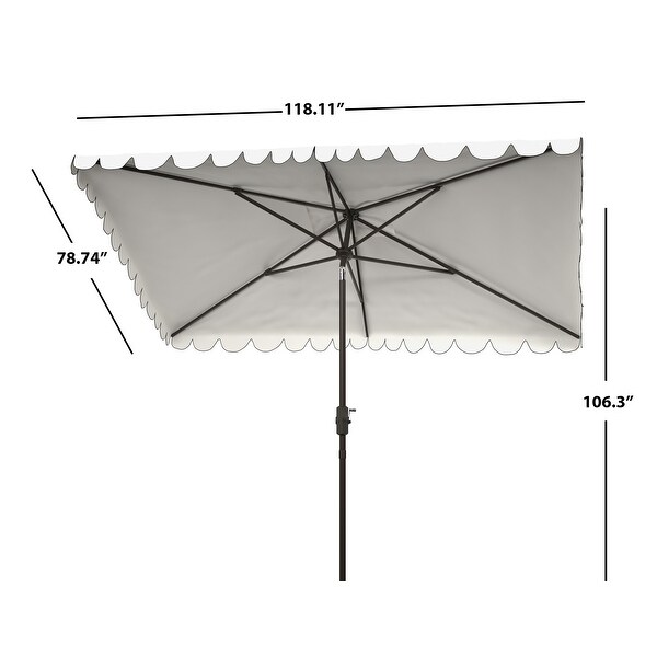 SAFAVIEH Outdoor Living Venice 6.5 x 10 Ft Rectangle Crank Umbrella