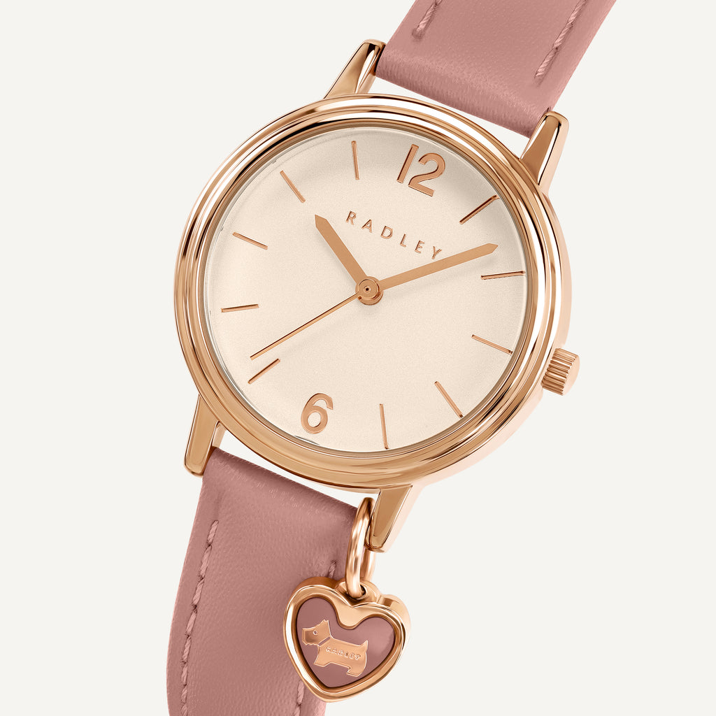 Maldon Mews - 26MM Leather Strap Watch With Charm
