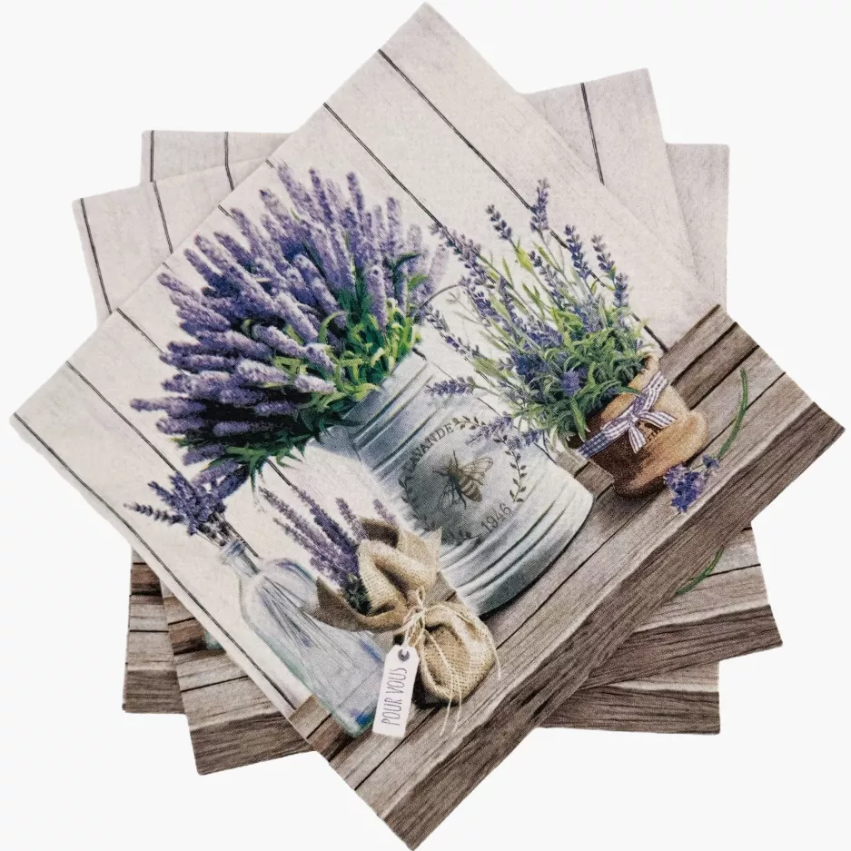 Serwetki papierowe PAW Lavender in Bucket 33x33 cm 20 szt fioletowe