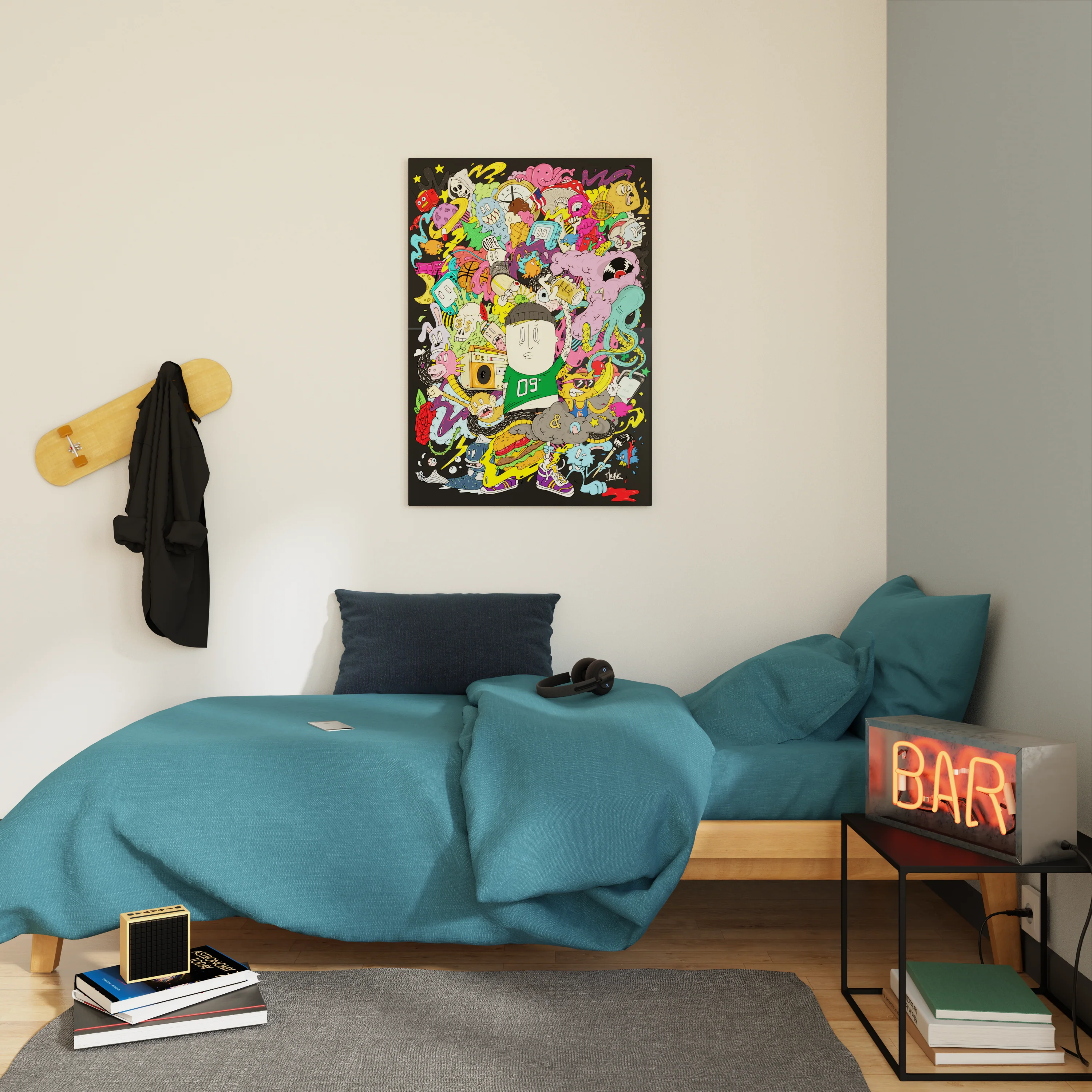 4MURS Tableau en verre STREET ART 70 x 100 cm