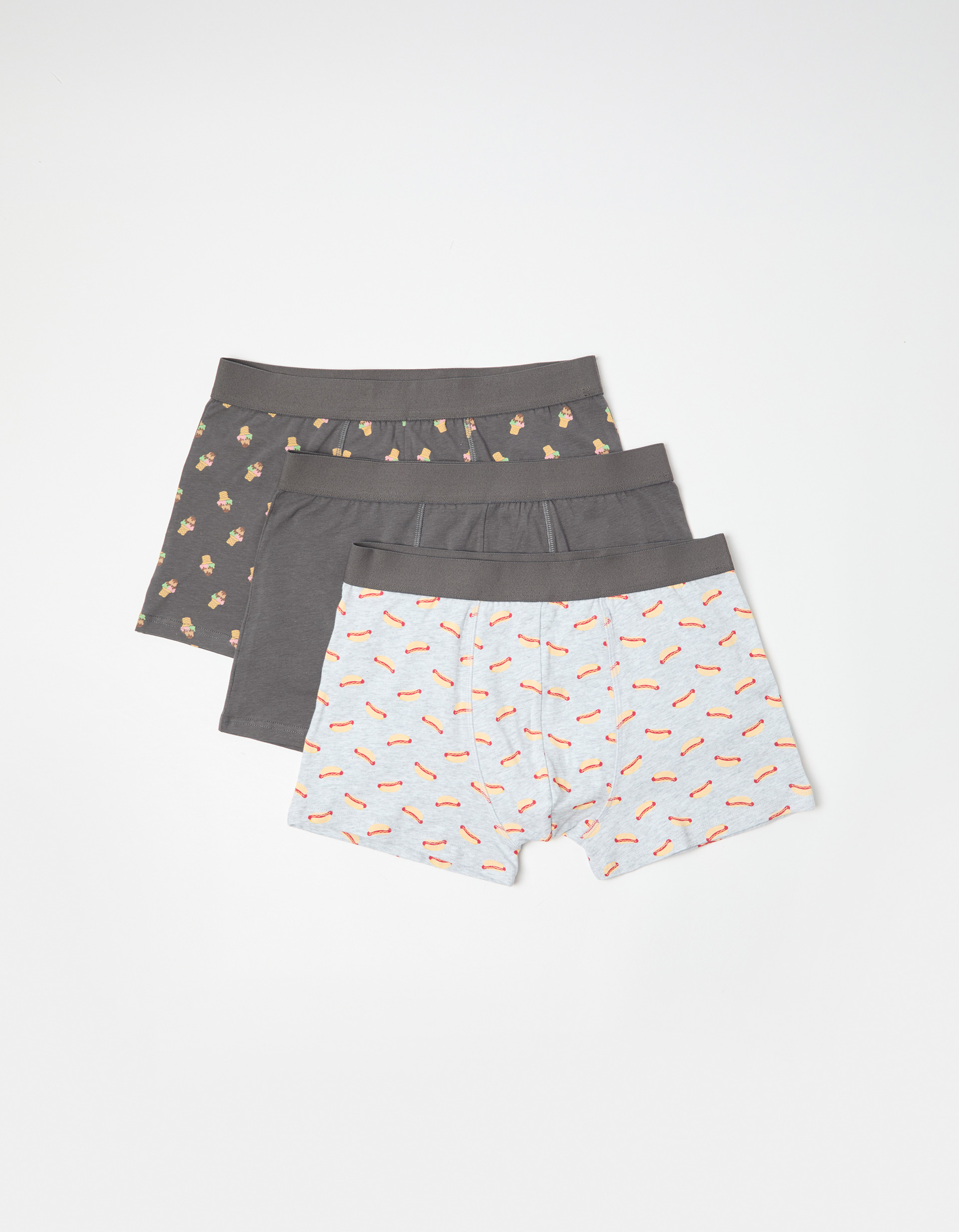 Pack 3 Boxers, Homem, Cinzento Escuro