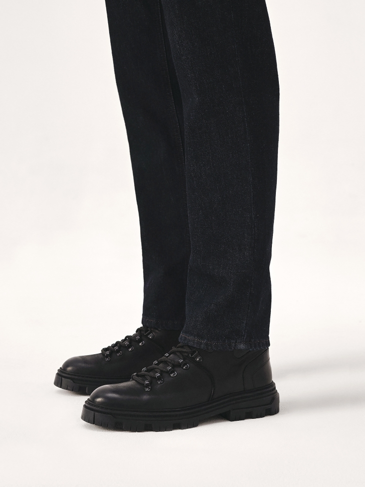 Black boots with matte finish