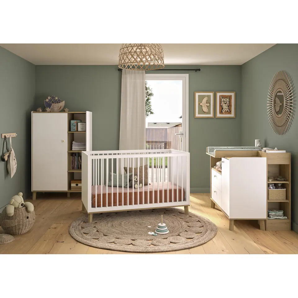 Baby- en peuterbed Alba - 74 x 144 x 89 cm - Wit