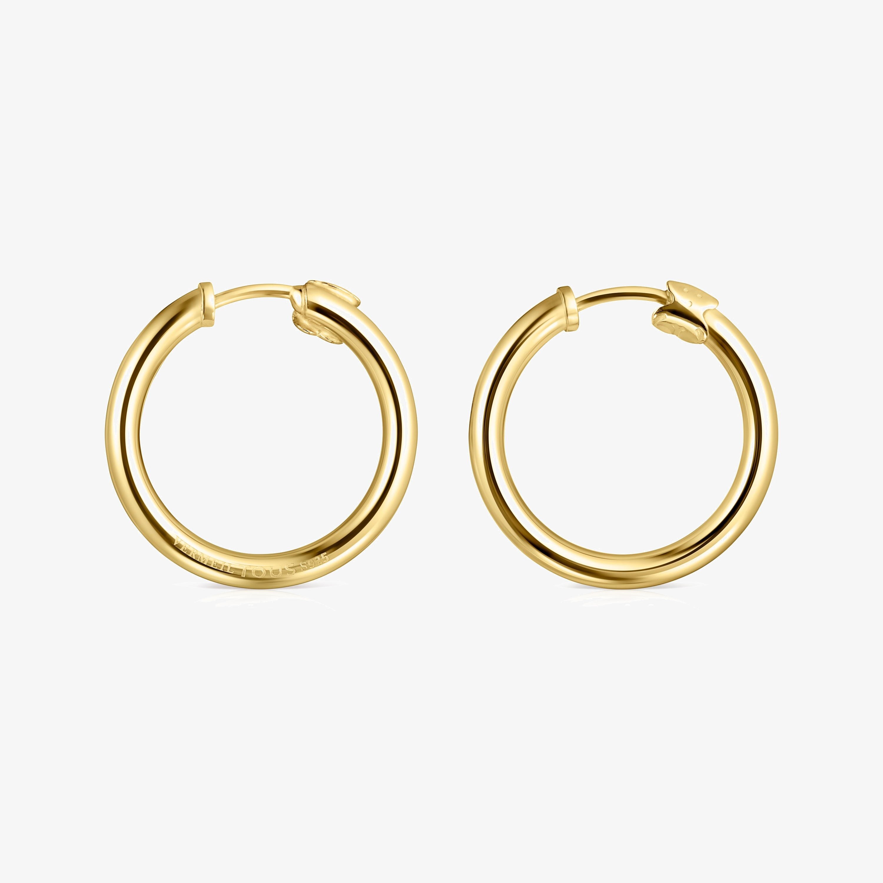 Pendientes aro pequeños con baño de oro 18 kt sobre plata TOUS Basics