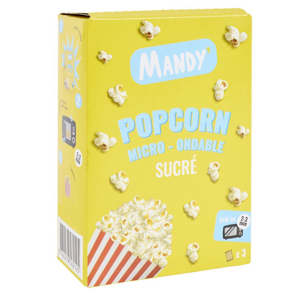 Popcorn sucré micro-ondes Mandy 3x80gr