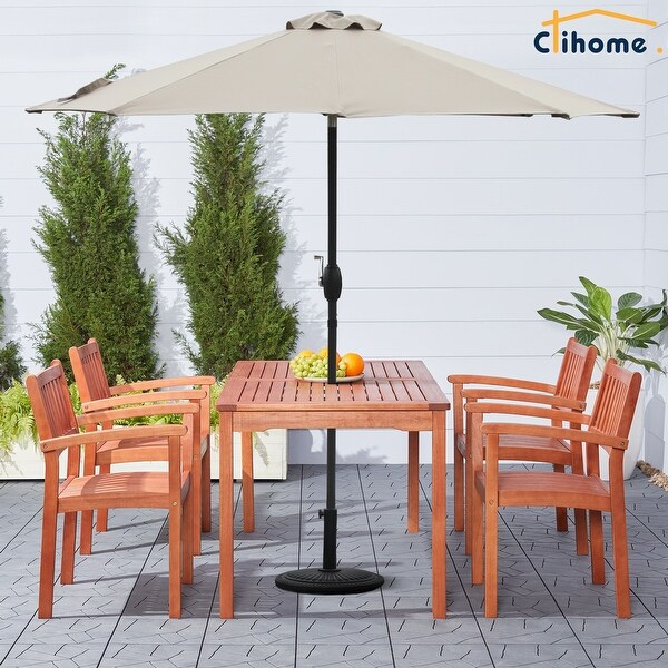 Clihome 9 ft Aluminum Patio Umbrella with Tilt-and-Crank