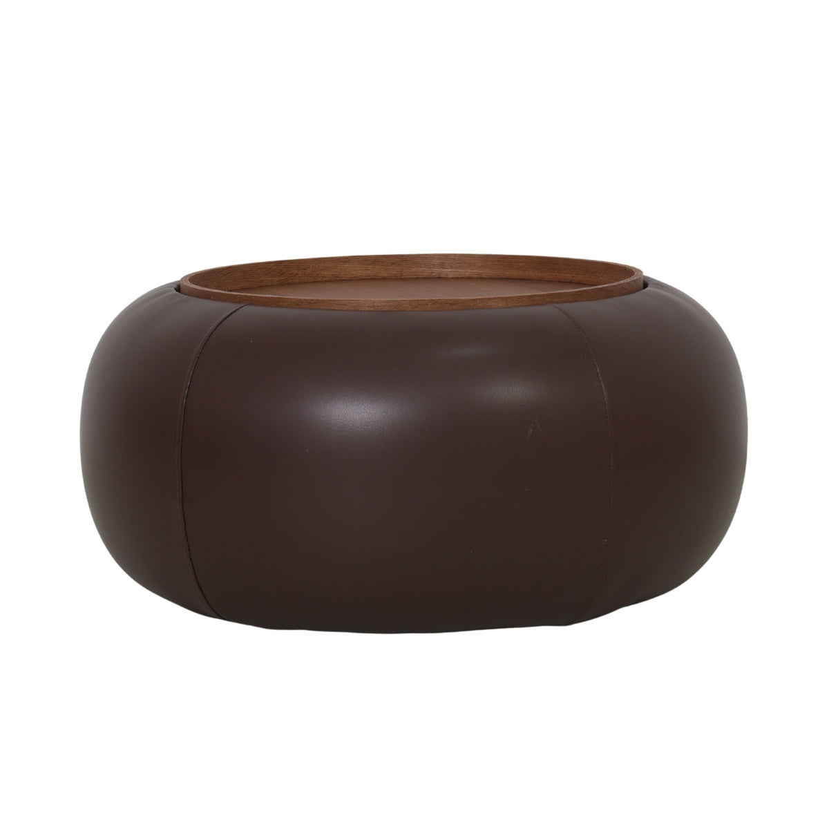 DÉJA Living Salontafel Draby - Rond Donkerbruin/Walnoot - Incl. Opbergruimte - Ø73cm