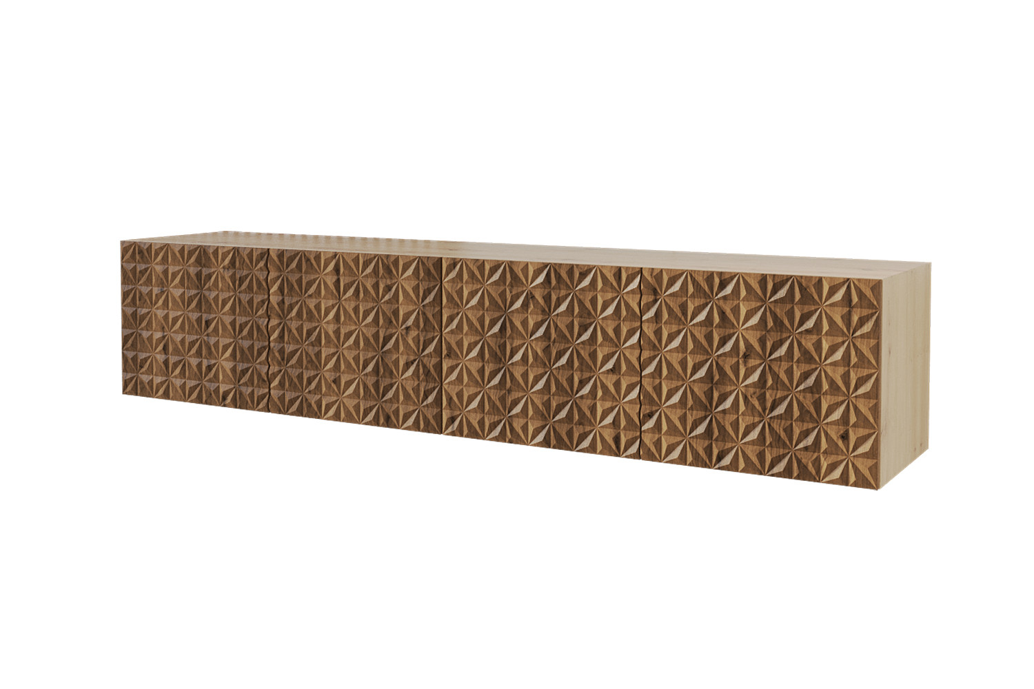 Szafka RTV z frezowanymi frontami wisząca VIRA-W - 2x100x40x40 cm - Brązowy