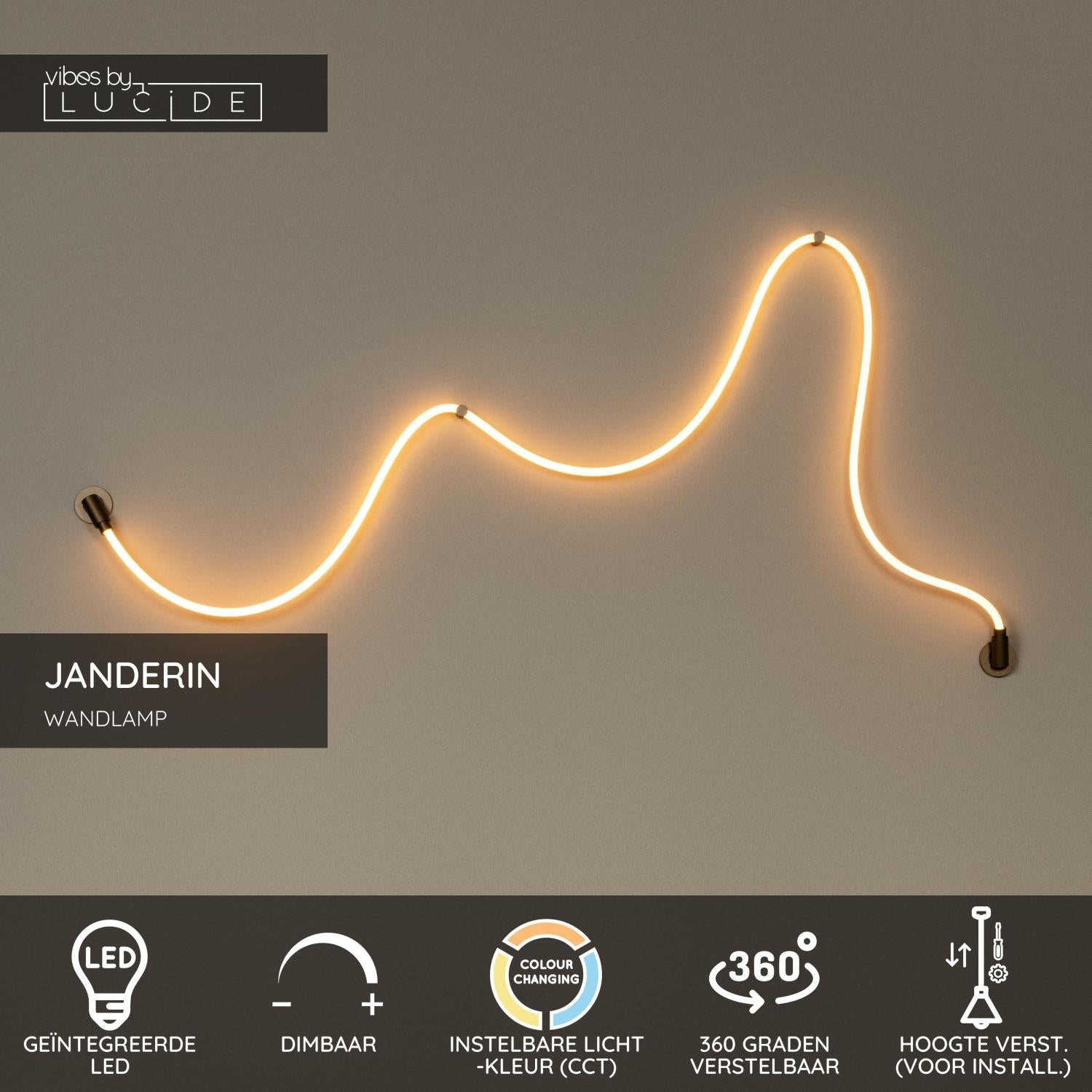 Lucide JANDERIN Wandlamp - Champagne kleur
