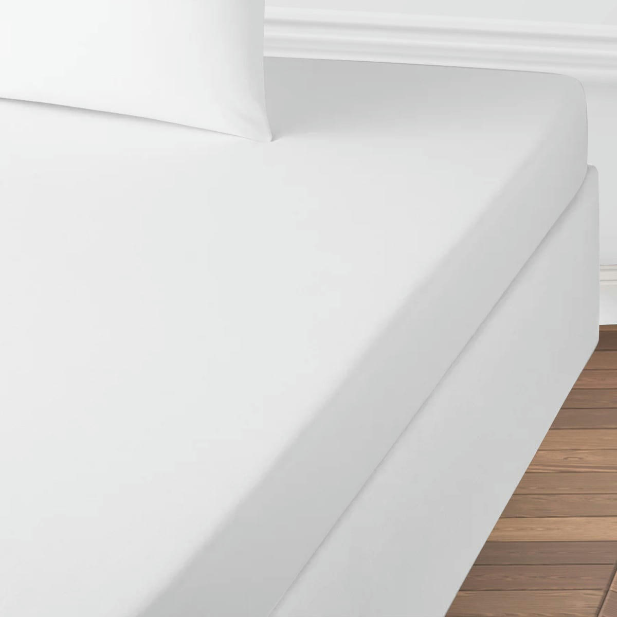 ESSENTIEL - Drap housse coton  uni blanc 160x200cm