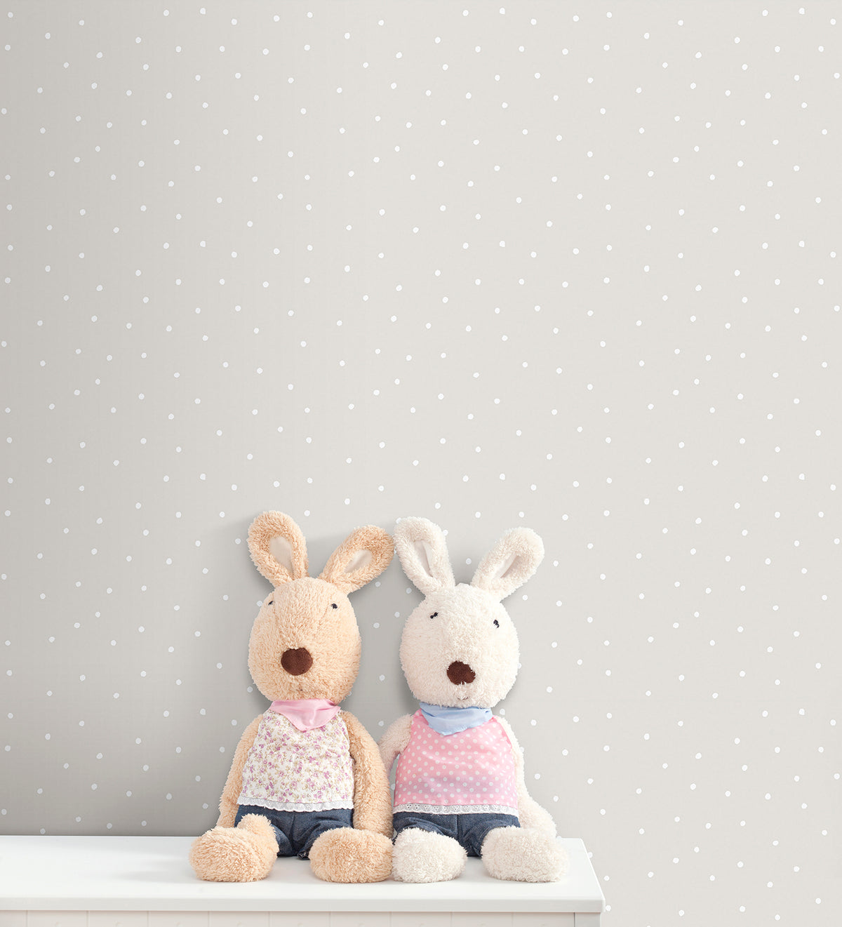 Sanders & Sanders behang stippen beige en wit - 53 cm x 10 m - 640464