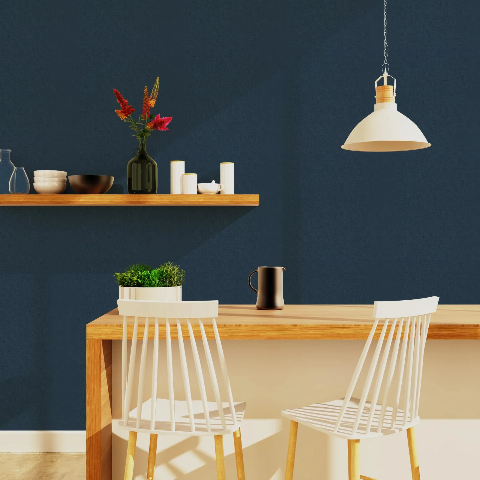 Papier peint intissé FLORENTINE coloris bluestone