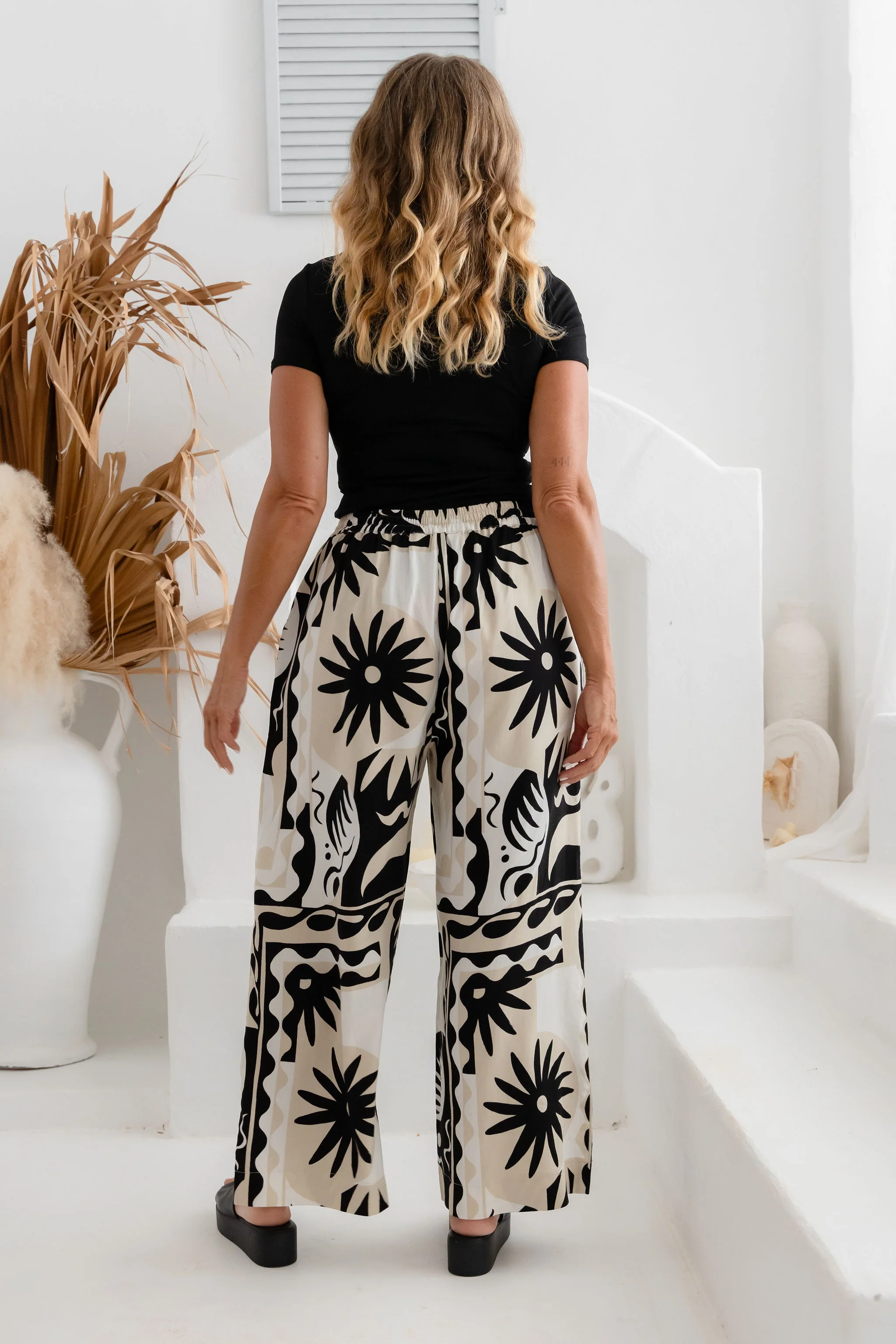 Gina Linen Blend Pant in Neptune