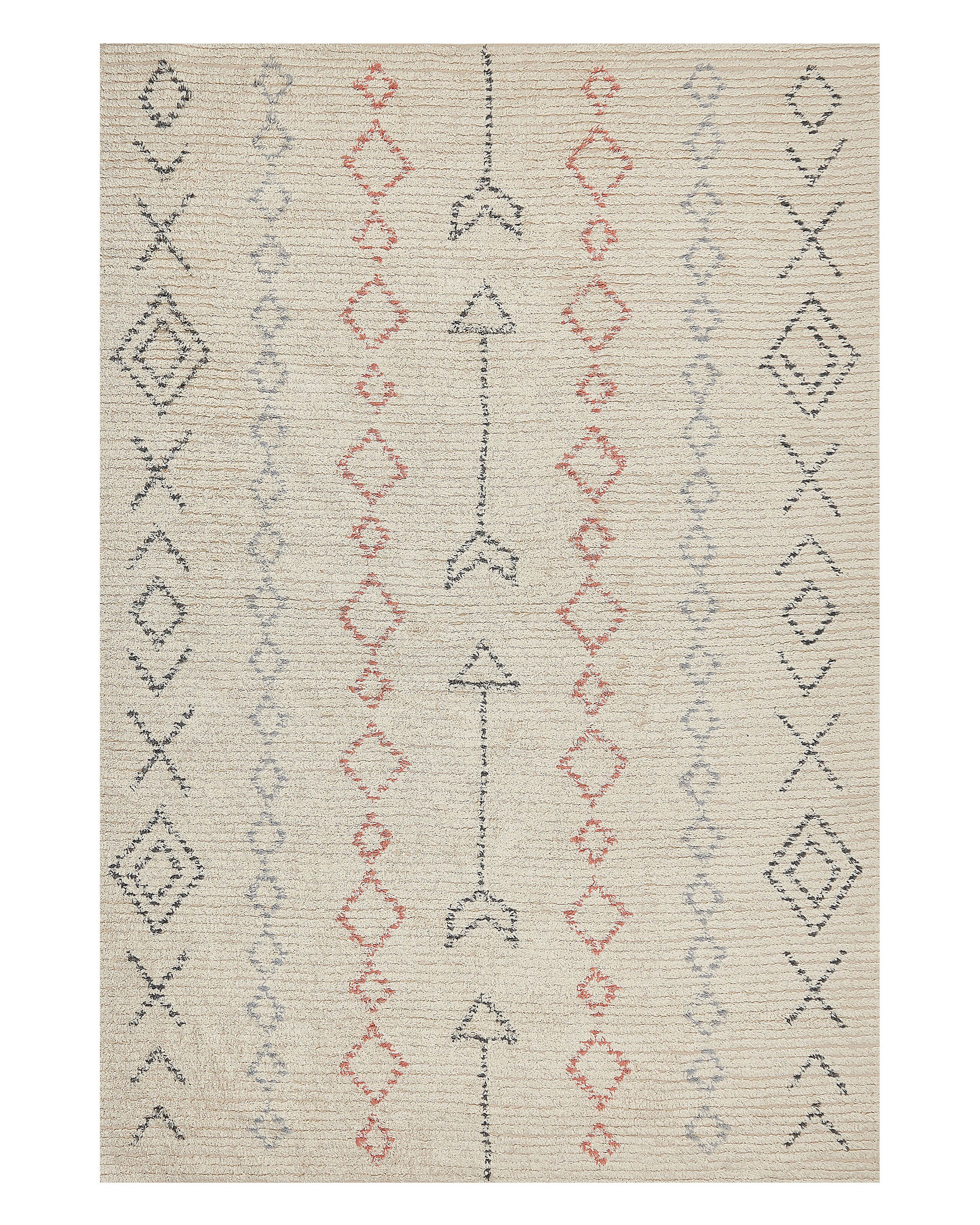 Dywan boho geometryczny wzór 140x200 cm beżowy