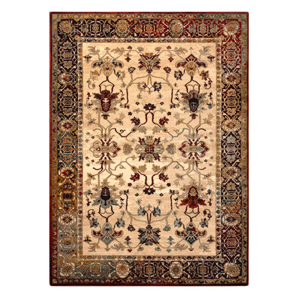 Dywan wełniany POLONIA BODRUM Ornament, ramka jasny rubin 170x235 cm