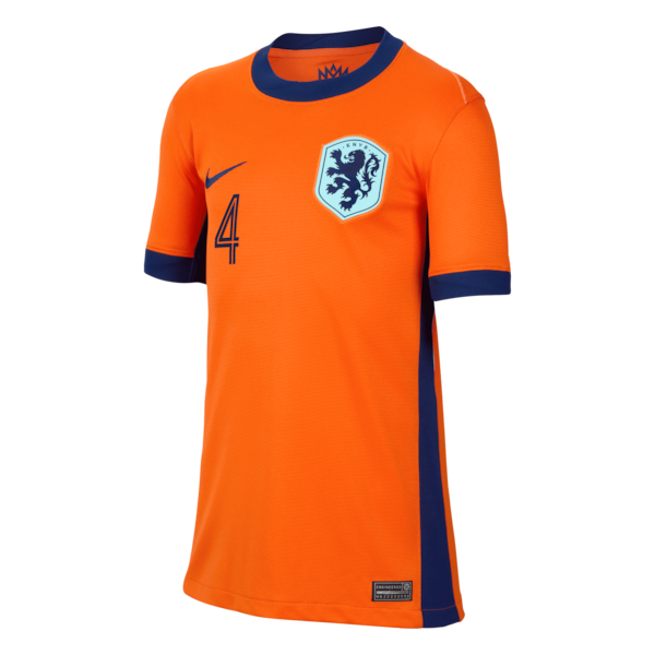 Virgil van Dijk Netherlands National Team Nike Youth 2024 Home Replica Jersey - Orange