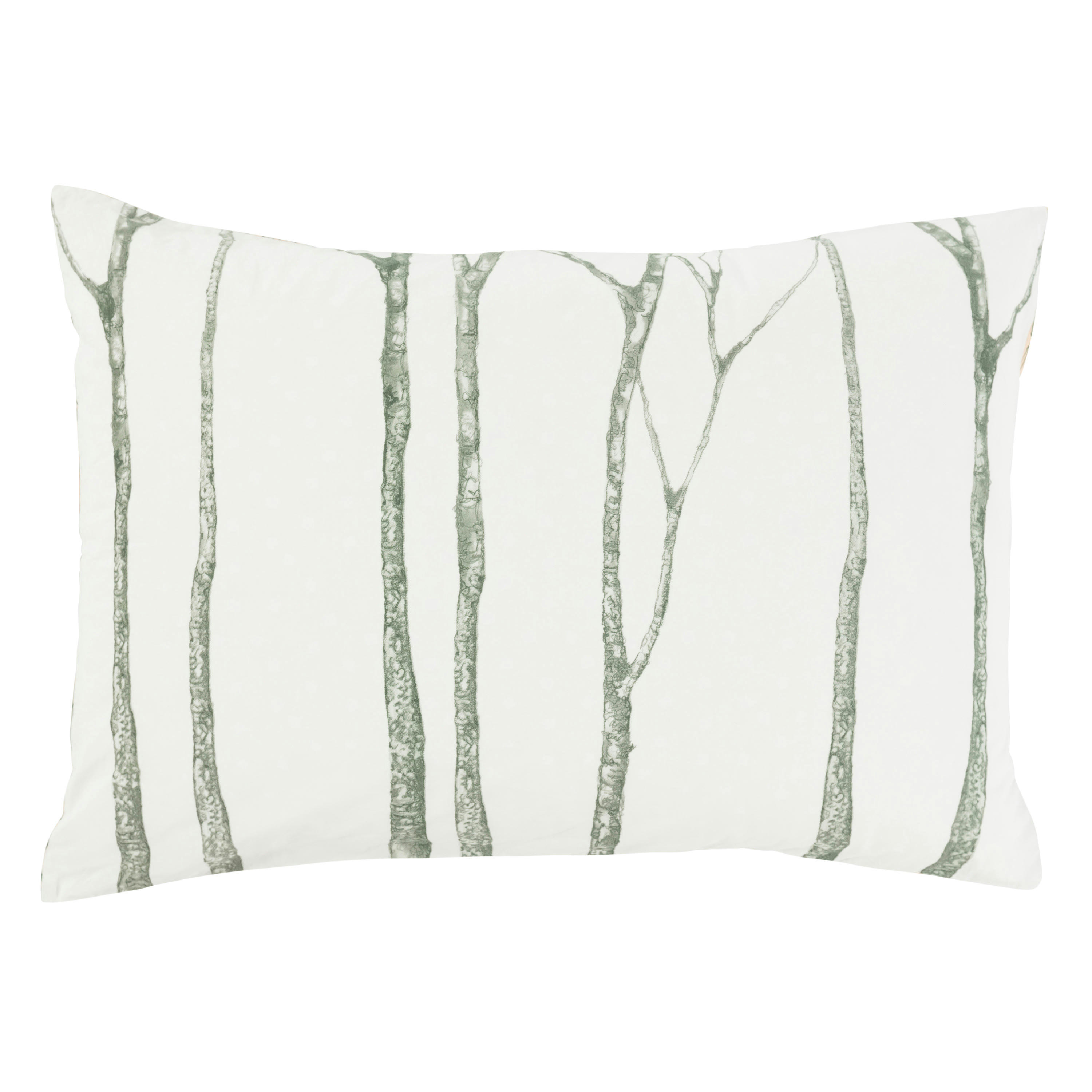 MONARBRE - Taie d'oreiller rectangulaire réversible coton bio  vert 50x70